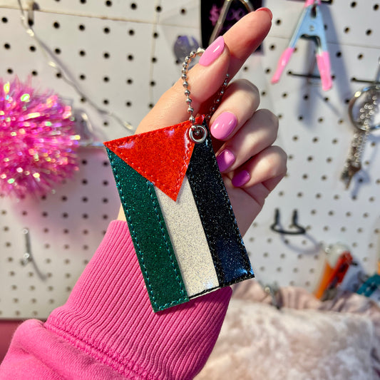 Pali Flag Glitter Keychain